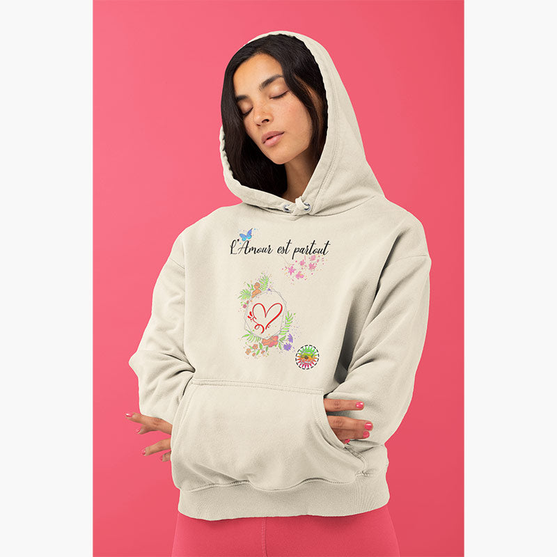 Sweat à capuche Bio - Femme - l'Amour est Partout