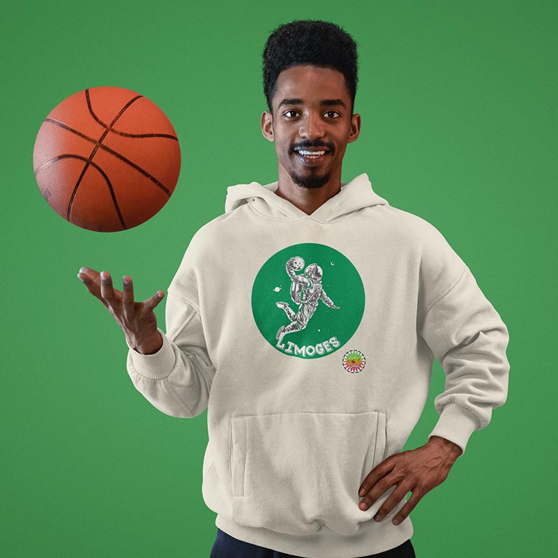 sweat à capuche Bio - Homme - Dunk lunaire Limoges