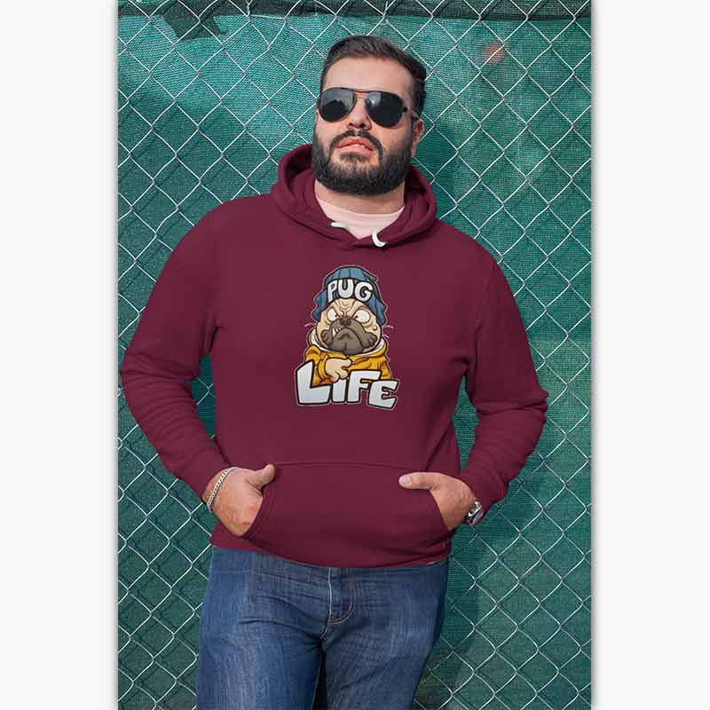 Sweat à capuche Bio - Homme - Pug Life