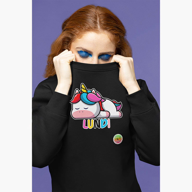 Sweat Bio - Femme - Licorne lundi