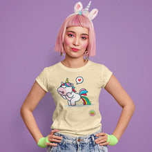 Charger l&#39;image dans la galerie, T-shirt Bio - Femme - Licorne arc en ciel