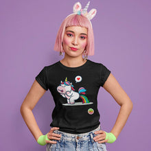 Charger l&#39;image dans la galerie, T-shirt Bio - Femme - Licorne arc en ciel