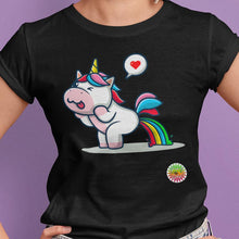 Charger l&#39;image dans la galerie, T-shirt Bio - Femme - Licorne arc en ciel