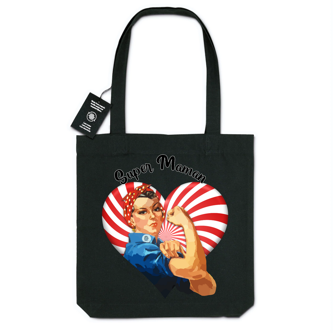 Tote bag Bio - Super maman coeur