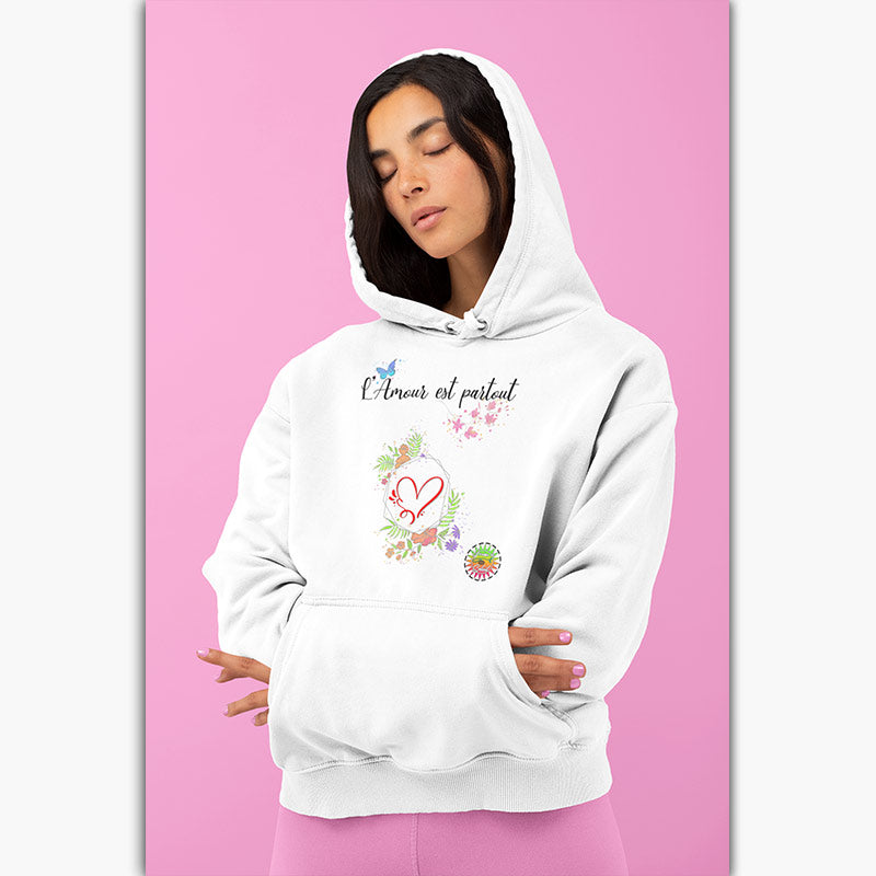 Sweat à capuche Bio - Femme - l'Amour est Partout
