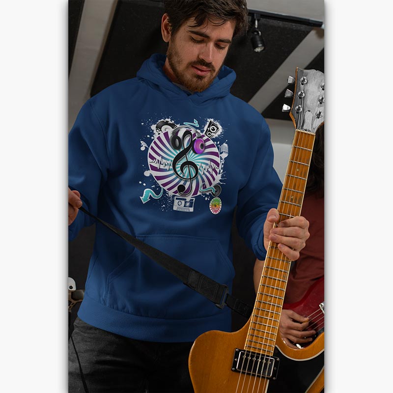 Sweat à capuche Bio - Homme - Musique Vibration