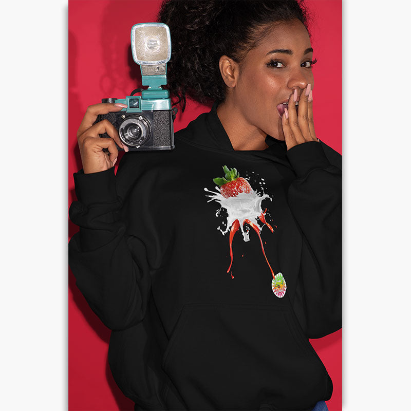 Sweat à capuche Bio Femme - Fraise Splash