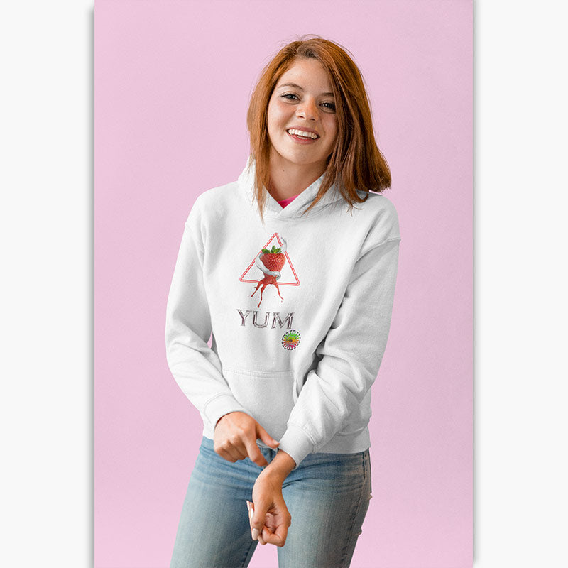 Sweat à capuche Bio Femme - Fraise Yum