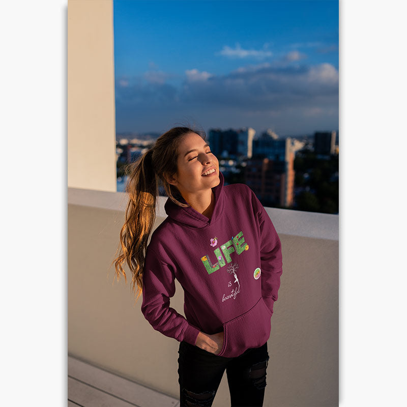 Sweat à capuche Bio - Femme - Life is Beautiful [variante]