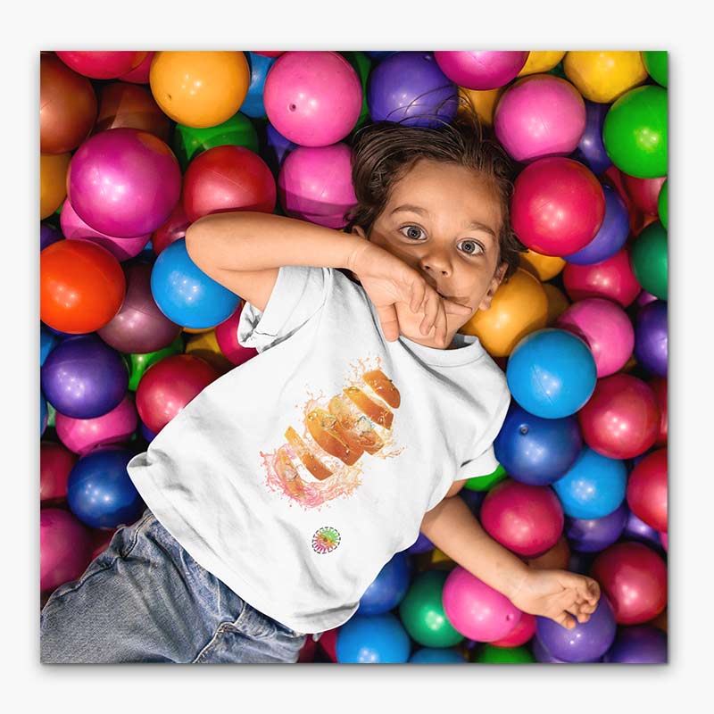 T-shirt Bio - Enfant/Adolescent - Orange Splash