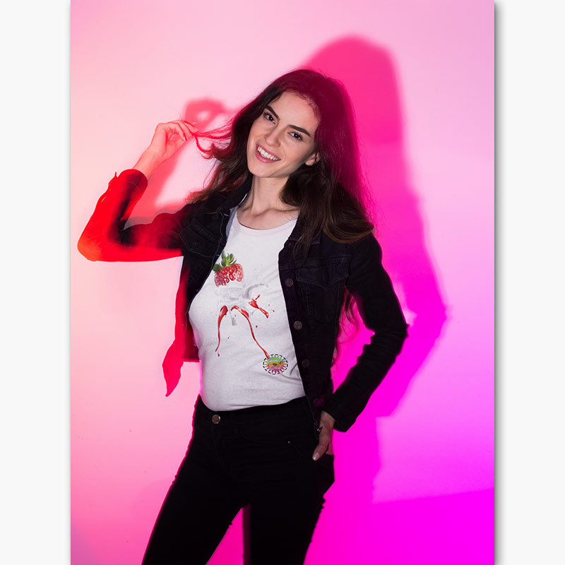 T-shirt Bio - Femme - Fraise Splash