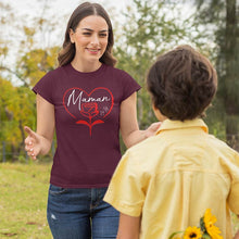Charger l&#39;image dans la galerie, T-shirt Bio - Femme - Maman coeur de fleur [variante]