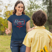 Charger l&#39;image dans la galerie, T-shirt Bio - Femme - Maman coeur de fleur [variante]