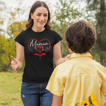 Charger l&#39;image dans la galerie, T-shirt Bio - Femme - Maman coeur de fleur [variante]