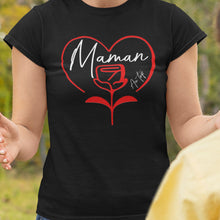 Charger l&#39;image dans la galerie, T-shirt Bio - Femme - Maman coeur de fleur [variante]