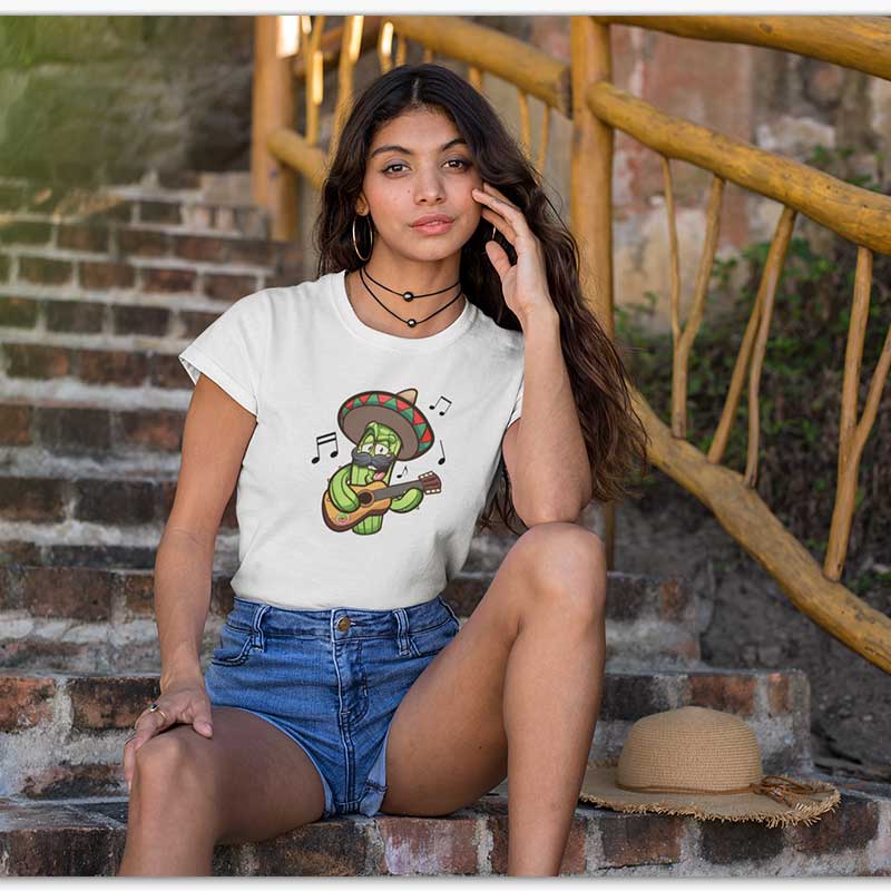 T-shirt Bio - Femme - Mariachi cactus