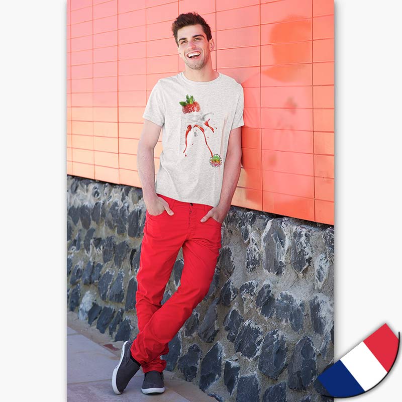 T-shirt Bio - Homme- [made in France] - Fraise Splash