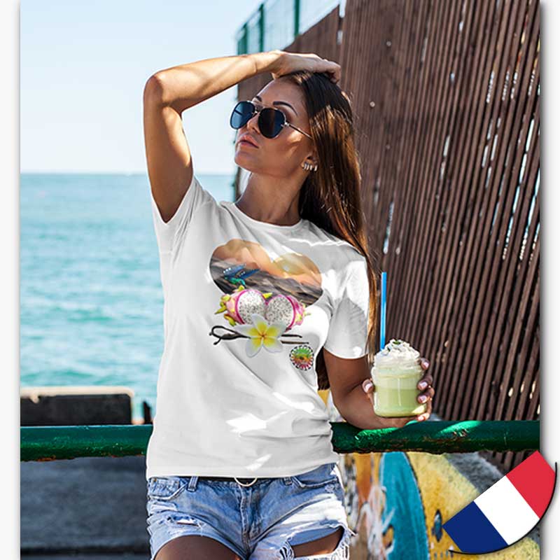 T-shirt Bio - Femme - [made in France] - Coeur Océan