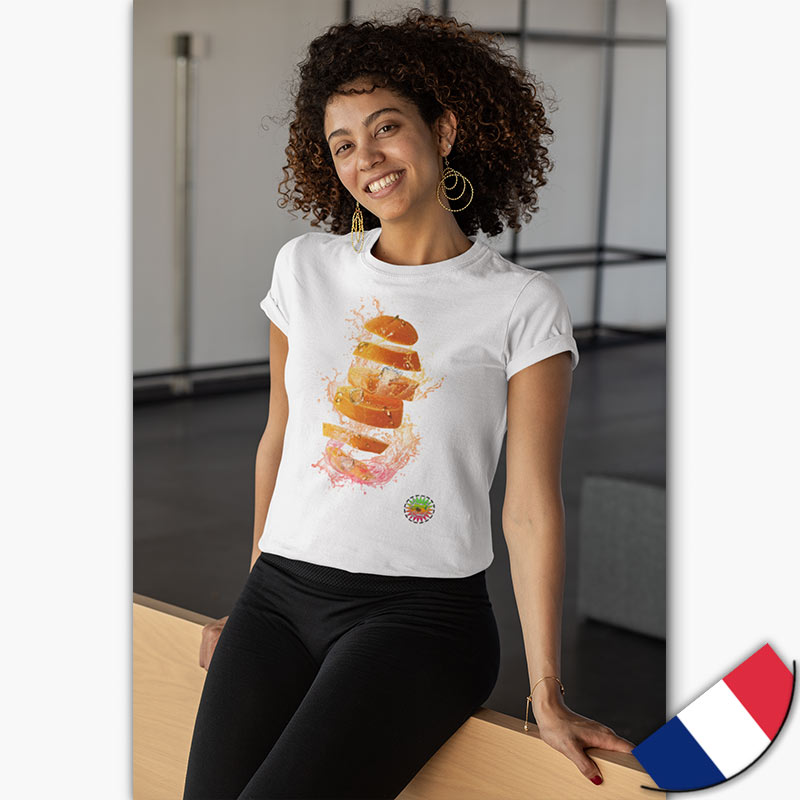 T-shirt Bio - Femme - [made in France] - Orange Splash